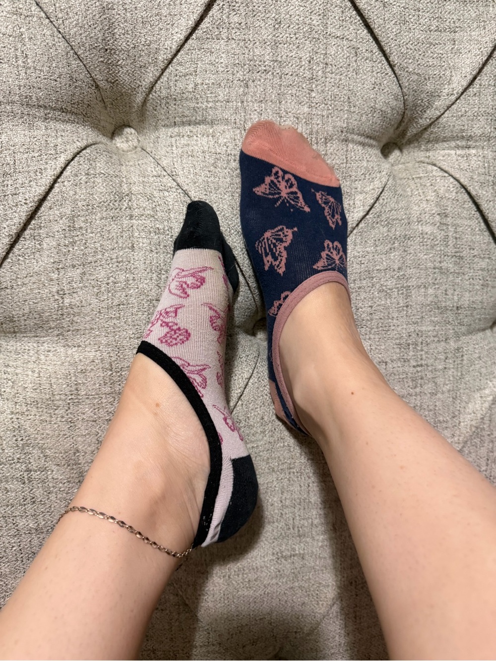 Low-Cut Vans No-Show Socks - Pink & Navy (Pair)